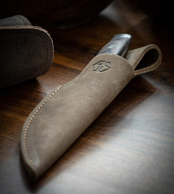 Leather knife pouch for belt “Jack” in brown - Image 4