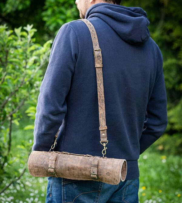 Messertasche für Kochmesser aus Leder „Frank“ mit Griff und Tragegurt - braun-antik – Bild 5